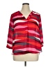 a.n.a. A New Approach 100% Polyester Stripes Red 3/4 Sleeve Blouse Size XL - photo 1