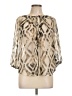 Bellatrix Animal Print Tan 3/4 Sleeve Blouse Size L - photo 1