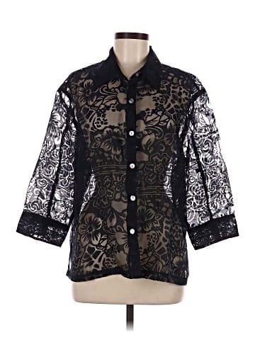 Wet Seal 3/4 Sleeve Button-Down Shirt (view 1)