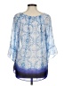 Zac & Rachel 100% Polyester Blue 3/4 Sleeve Blouse Size M - photo 2