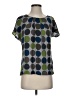 Boden 100% Silk Polka Dots Gray Short Sleeve Silk Top Size 4 - photo 1