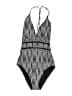 Athena Chevron-herringbone Gray One Piece Swimsuit Size 8 - photo 1
