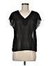 Frenchi 100% Polyester Black Short Sleeve Blouse Size M - photo 1