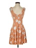 Forever 21 Floral Orange Casual Dress Size S - photo 1
