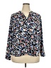 Zac & Rachel Print Blue Long Sleeve Blouse Size 2X - photo 1