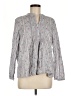 Purejill Gray Long Sleeve Blouse Size Med Petite - photo 1