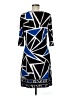 Susan Lawrence Graphic Blue Casual Dress Size M - photo 2