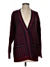 Aqua Plaid Burgundy Cardigan Size S - photo 1