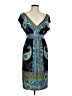 Emma & Michele Paisley Black Blue Cocktail Dress Size M - photo 1