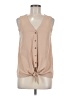 Naked Zebra 100% Polyester Tan Sleeveless Blouse Size M - photo 1