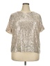 Dex Metallic Silver Short Sleeve Top Size 2X - photo 1