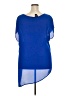 Torrid 100% Polyester Blue Short Sleeve Blouse Size 2X Plus (2) - photo 2