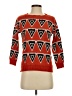 Unbranded Hearts Color Block Graphic Orange Pullover Sweater Size S - photo 1