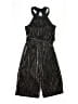 Zunie Metallic Black Jumpsuit Size 12 - photo 1