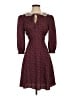 Marc Jacobs 100% Polyester Hearts Burgundy Casual Dress Size 4 - photo 1