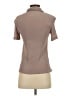 Unbranded 100% Silk Brown Short Sleeve Silk Top Size P (petite) - photo 2