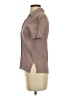 Unbranded 100% Silk Brown Short Sleeve Silk Top Size P (petite) - photo 5
