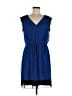 En Focus Studio 100% Polyester Color Block Blue Casual Dress Size 12 - photo 1