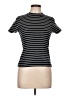 FOR DAYS 100% Cotton Stripes Black Blue Short Sleeve Turtleneck Size L - photo 1