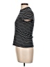 FOR DAYS 100% Cotton Stripes Black Blue Short Sleeve Turtleneck Size L - photo 5
