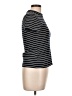 FOR DAYS 100% Cotton Stripes Black Blue Short Sleeve Turtleneck Size L - photo 4