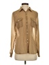 Joe Fresh 100% Polyester Polka Dots Tan Long Sleeve Blouse Size S - photo 1