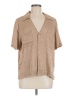Brixton 100% Viscose Tan Short Sleeve Blouse Size M - photo 1