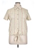 Alfred Dunner Stripes Ivory Short Sleeve Button-Down Shirt Size 14 - photo 1