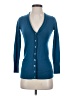 Halogen 100% Merino Blue Wool Cardigan Size XS - photo 1