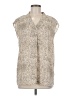 H By Halston 100% Polyester Animal Print Ivory Sleeveless Blouse Size M - photo 1