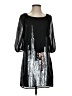 Hype Graphic Silver Cocktail Dress Size 4 - photo 1