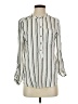 Lucky Brand Stripes Ivory Silver Long Sleeve Blouse Size S - photo 1