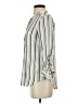 Lucky Brand Stripes Ivory Silver Long Sleeve Blouse Size S - photo 5