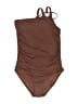 Holipick Solid Brown One Piece Swimsuit Size XL - photo 1