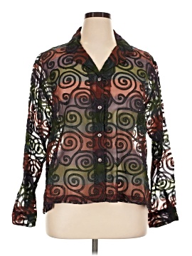 Chico's Design Long Sleeve Silk Top