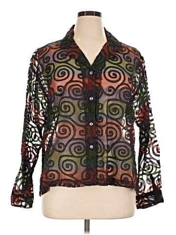 Chico's Design Long Sleeve Silk Top (view 1)