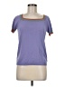 ETRO 100% Cotton Purple Short Sleeve Top Size EU (IT) 44 / US 8 - photo 1