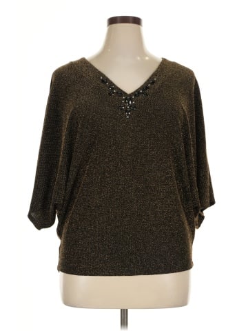 J.R. Nites by Carol Lin 3/4 Sleeve Top (view 1)