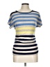 BCX Stripes Blue Short Sleeve Top Size L - photo 1