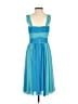 ABS Allen Schwartz 100% Polyester Color Block Blue Cocktail Dress Size 2 - photo 2