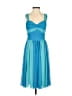 ABS Allen Schwartz 100% Polyester Color Block Blue Cocktail Dress Size 2 - photo 1