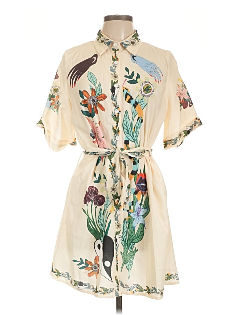 Pre-owned Unbranded Casual Dress In Ivory