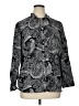 Chaps 100% Cotton Paisley Silver Long Sleeve Blouse Size 1X - photo 1