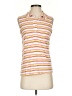CAbi 100% Rayon Stripes Yellow Sleeveless Button-Down Shirt Size S - photo 1
