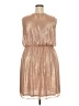Worthington 100% Polyester Metallic Tan Cocktail Dress Size 20 - photo 2
