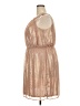 Worthington 100% Polyester Metallic Tan Cocktail Dress Size 20 - photo 5