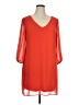 Thalia Sodi 100% Polyester Solid Orange Casual Dress Size XL - photo 1