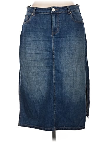 ELOQUII Denim Skirt (view 1)