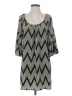 Glam 100% Polyester Chevron-herringbone Gray Casual Dress Size S - photo 1
