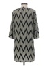 Glam 100% Polyester Chevron-herringbone Gray Casual Dress Size S - photo 2